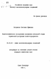 Автореферат по химии на тему «Квантовохимическое исследование механизмов начальной стадии термической деструкции полигетероариленов»