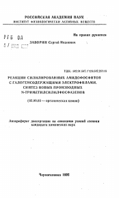 Автореферат по химии на тему «Реакции силилированных амидофосфитов с галогенсодержащими электрофилами. Синтез новых производных N-триметилсилилфосфазенов»