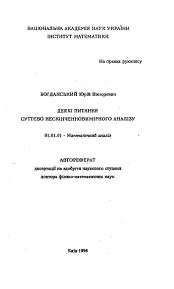 Автореферат по математике на тему «Некоторые вопросы существенно бесконечномерного анализа»