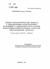 Автореферат по физике на тему «Новый параметрический подход к определению возбужденных состояний в адиабатической теории электронно-колебательных спектров многоатомных молекул»