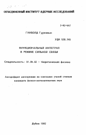 Автореферат по физике на тему «Функциональный интеграл в режиме сильной связи»