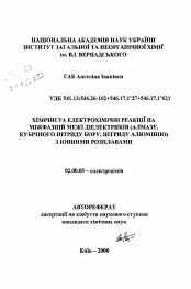 Автореферат по химии на тему «Химические и электрохимические реакции на межфазной границе диэлектриков (алмаза, кубического нитрида бора, нитрида алюминия) с ионными расплавами»