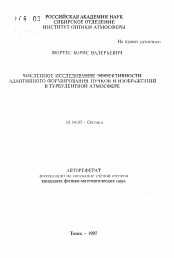 Автореферат по физике на тему «Численное исследование эффективности адаптированного формирования пучков и изображений в турбулентной атмосфере»