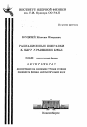 Автореферат по физике на тему «Радиационные поправки к ядру уравнения БФКЛ»