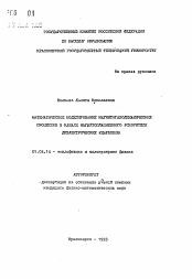 Автореферат по физике на тему «Математическое моделирование магнитогазодинамических процессов в канале магнитоплазменного ускорителя диэлектрических ударников»